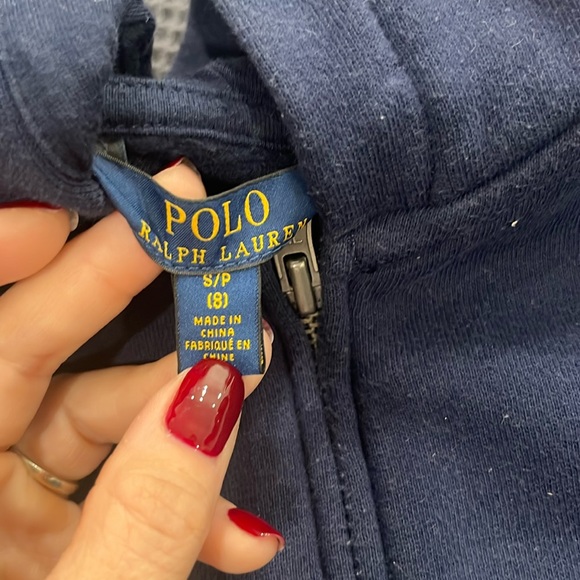 Polo Ralph Lauren Navy Blue Zip Up, Size 8 - Picture 2 of 3